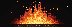 Pixel-art bonfire with tall orange flames and drifting embers